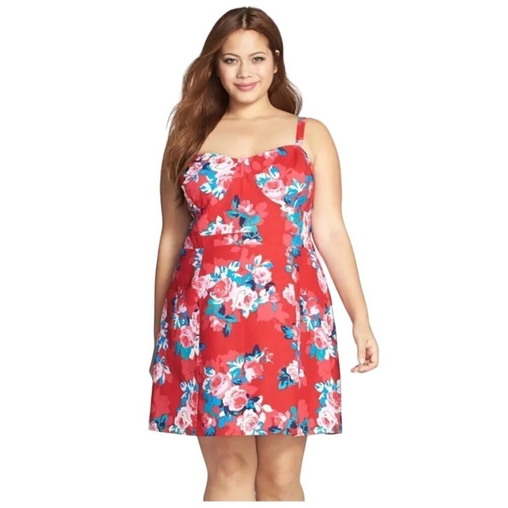 Jessica‎ Simpson Corset Floral Mini Dress Sz L Wedding Guest Date Night Concert